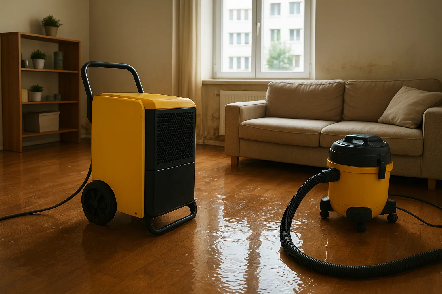 Profesjonalne osuszanie budynków i pomieszczeń, wyciek wody Warszawa