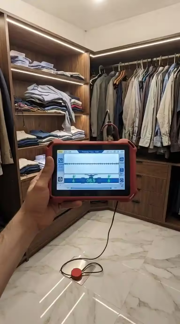 Geofon: tablet z sygnałem akustycznym w garderobie, Warszawa